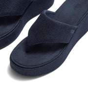 PLATFFORMS Denim Wedge Toe-Post Sandals