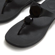 SOLAY Glossy-Disc Toe-Post Sandals