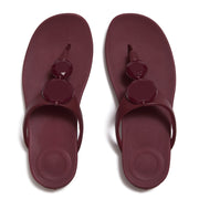 SOLAY Glossy-Disc Toe-Post Sandals