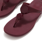 SOLAY Glossy-Disc Toe-Post Sandals