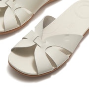 SOLAY Waterproof-Leather Woven Slides