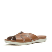 SOLAY Waterproof-Leather Woven Slides