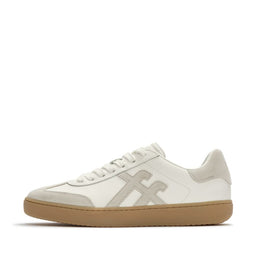 THE DASH FF Mens Leather Suede T-Toe Trainers - Urban White Mix