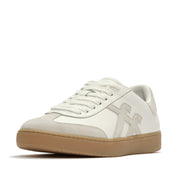 THE DASH FF Mens Leather Suede T-Toe Trainers - Urban White Mix