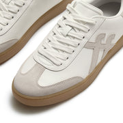 THE DASH FF Mens Leather Suede T-Toe Trainers - Urban White Mix