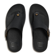 TRAKK II Mens Buckle Emboss-Leather Toe-Post Sandals