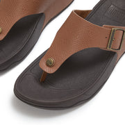 TRAKK II Mens Buckle Emboss-Leather Toe-Post Sandals