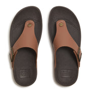 TRAKK II Mens Buckle Emboss-Leather Toe-Post Sandals