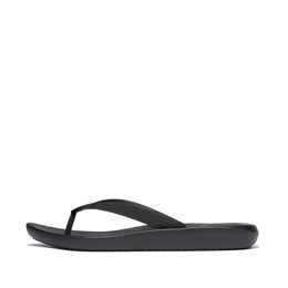 IQUSHION Mens Textured-Strap Flip-Flops - All Black