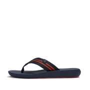 IQUSHION Mens Two-Stripe Webbing Flip-Flops