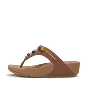 LULU Beaded Toe-Post Sandals - Terracotta Tan