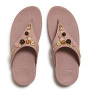 LULU Beaded Toe-Post Sandals - Clay Blush Multi