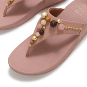 LULU Beaded Toe-Post Sandals - Clay Blush Multi