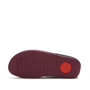 LULU Crocodile Toe-Post Sandals - Dark Merlot