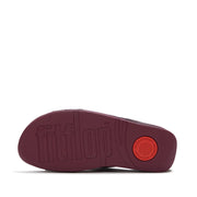 LULU Crocodile Slides - Dark Merlot