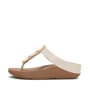 LULU Glossy Button Toe-Post Sandals - Paris Beige
