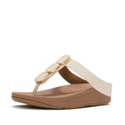 LULU Glossy Button Toe-Post Sandals - Paris Beige