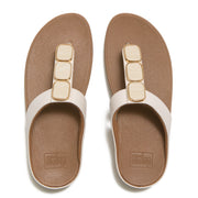 LULU Glossy Button Toe-Post Sandals - Paris Beige