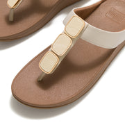 LULU Glossy Button Toe-Post Sandals - Paris Beige