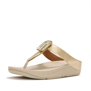 FINO Metallic Crystal Prism Toe-Post Sandals - Platino