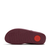 FINO Bead-Circle Toe-Post Sandals - Dark Merlot