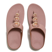 FINO Bead-Circle Toe-Post Sandals - Clay Blush