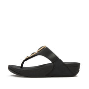 LULU Bold Crystals Toe-Post Sandals - All Black