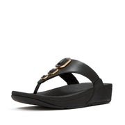 LULU Bold Crystals Toe-Post Sandals - All Black