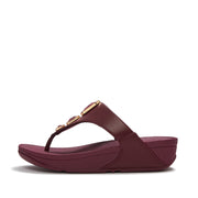 LULU Bold Crystals Toe-Post Sandals - Dark Merlot