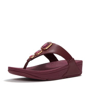 LULU Bold Crystals Toe-Post Sandals - Dark Merlot