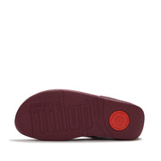 LULU Bold Crystals Toe-Post Sandals - Dark Merlot