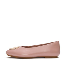 DELICATO Leather Adornment High Ballerinas - Blush Clay