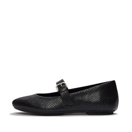 DELICATO Snake Mary Janes - All Black