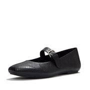 DELICATO Snake Mary Janes - All Black