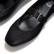 DELICATO Snake Mary Janes - All Black