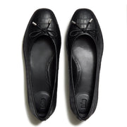 DELICATO Crocodile Ballerinas - All Black