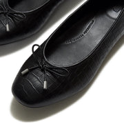 DELICATO Crocodile Ballerinas - All Black