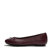 DELICATO Crocodile Ballerinas - Dark Merlot