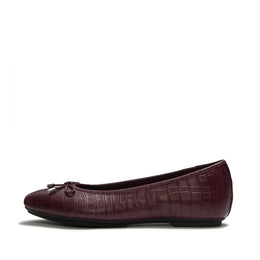DELICATO Crocodile Ballerinas - Dark Merlot