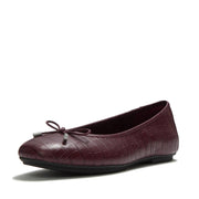 DELICATO Crocodile Ballerinas - Dark Merlot