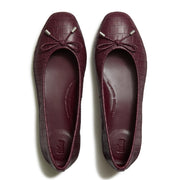 DELICATO Crocodile Ballerinas - Dark Merlot