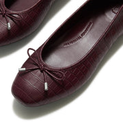 DELICATO Crocodile Ballerinas - Dark Merlot
