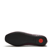 DELICATO Crocodile Ballerinas - Dark Merlot