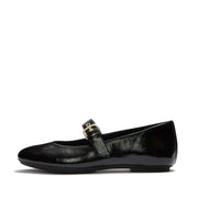 DELICATO Patent Textured Leather Mary Janes - Black