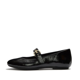DELICATO Patent Textured Leather Mary Janes - Black
