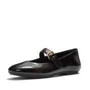 DELICATO Patent Textured Leather Mary Janes - Black