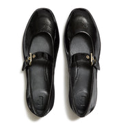 DELICATO Patent Textured Leather Mary Janes - Black