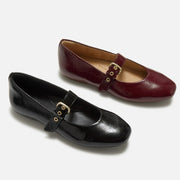 DELICATO Patent Textured Leather Mary Janes - Black