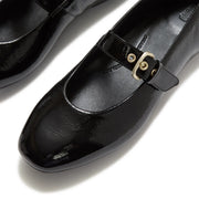 DELICATO Patent Textured Leather Mary Janes - Black