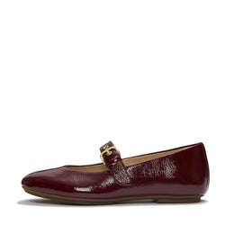 DELICATO Patent Textured Leather Mary Janes - Dark Merlot